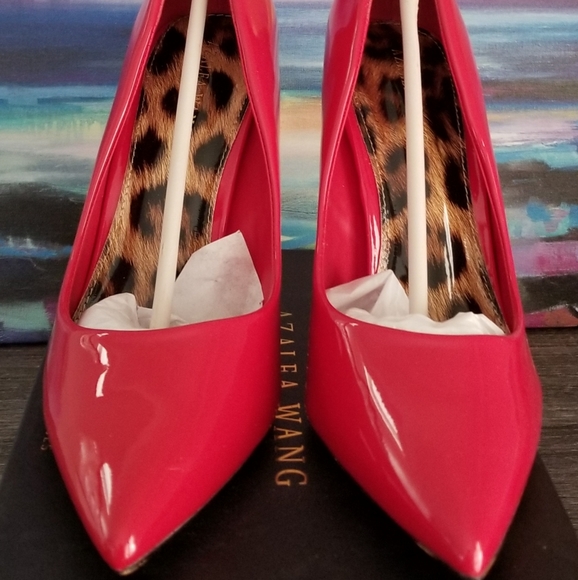 Azalea Wang Cherry Red Patent Leather Pumps - Picture 2 of 6